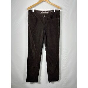 Eddie‎ Bauer Corduroy Pants Womens 8 Brown Boyfriend Fit Relaxed Leg